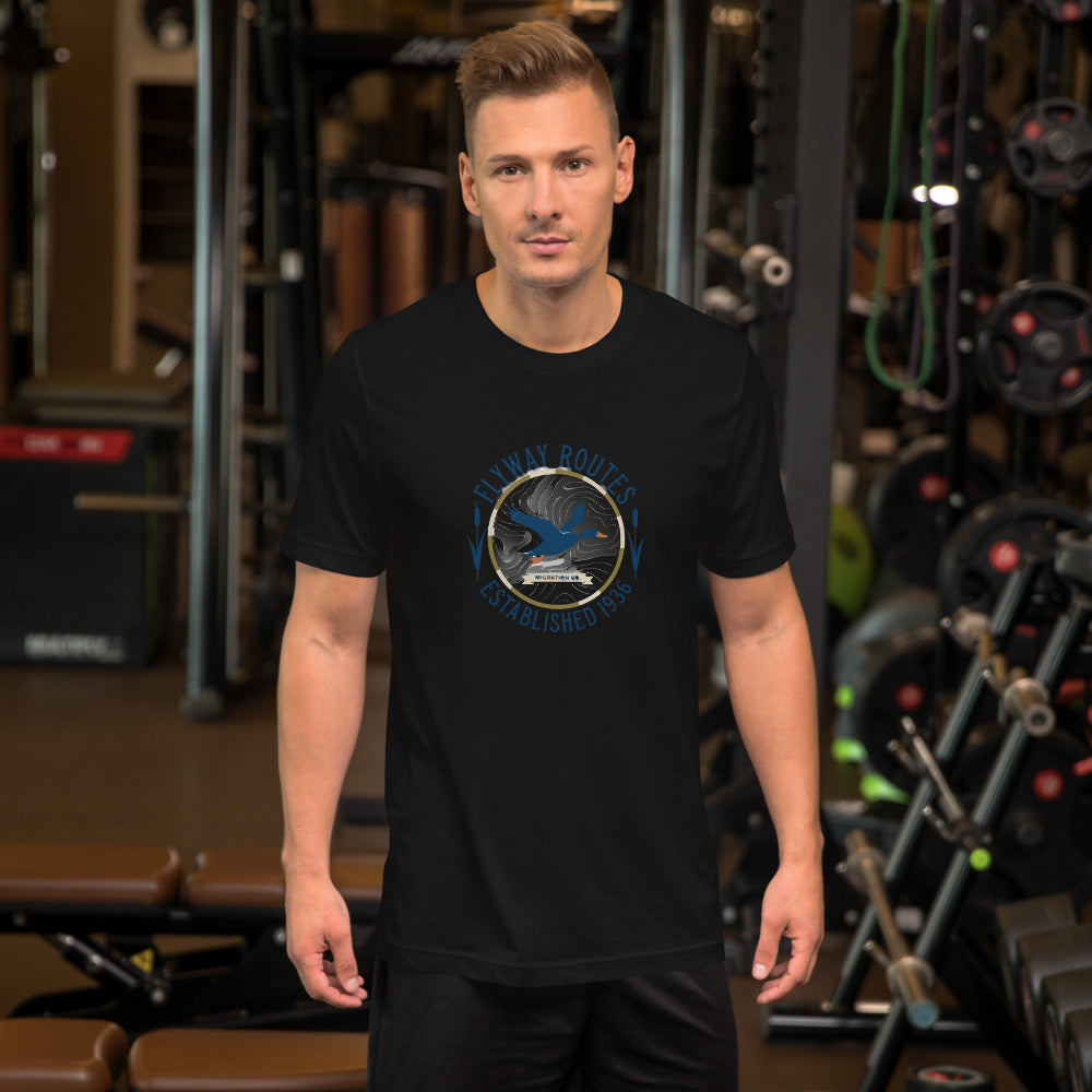 Flyway Routes Badge tee mockup 2